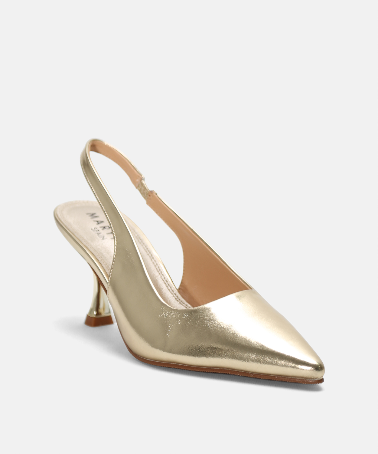 Sapato salto aberto dourado image number null